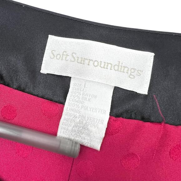 Soft Surroundings Womens Silk Blend Quilted Velvet Dark Romantic Jacket Sz L - Picture 8 of 11